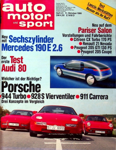 Deckblatt Auto Motor und Sport (21/1986)